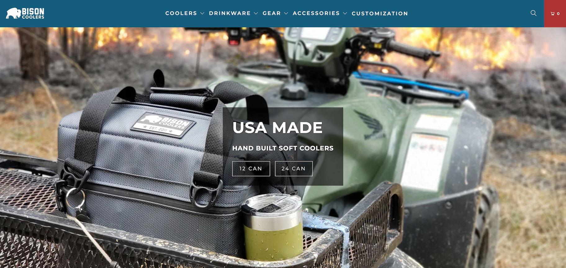 bison coolers ecommerce design